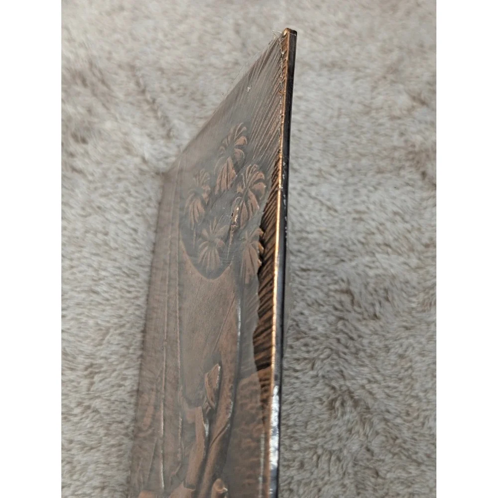 VTG Ludovico Brasil Jangada Embossed Copper Wall Plaque Fisherman Boat Artwork